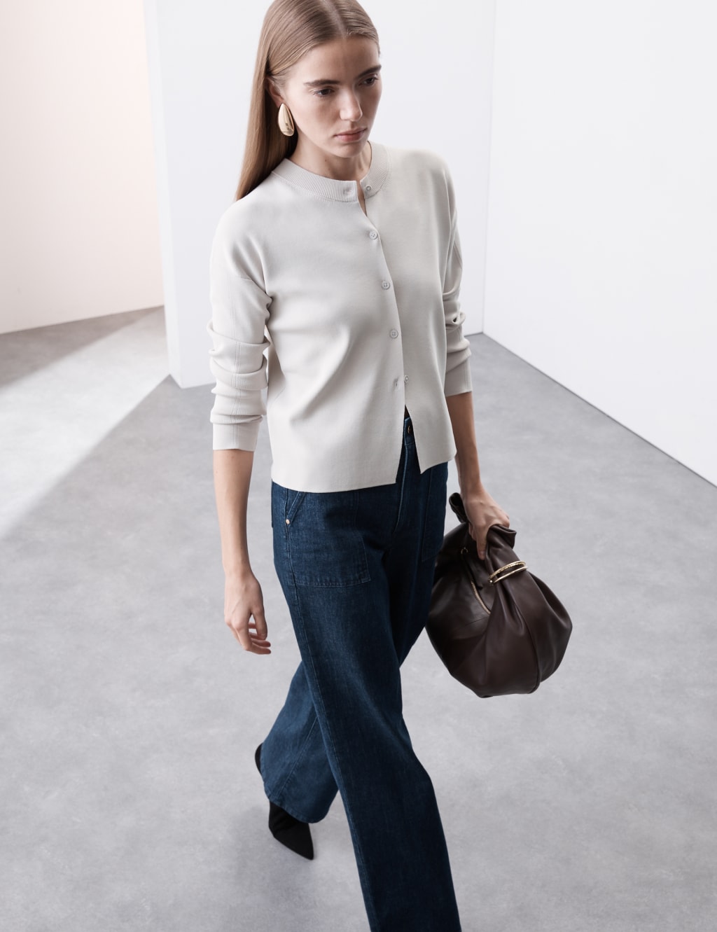 Button front cardigan sweatshirt 2025