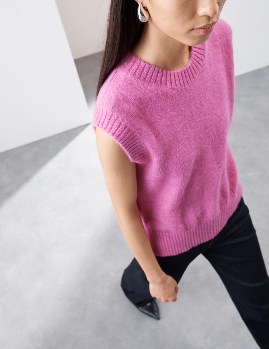Textured Crew Neck Jumper With Mohair | Autograph | M&S IE Textured Crew Neck Jumper With Mohair | Autograph | M&S IE