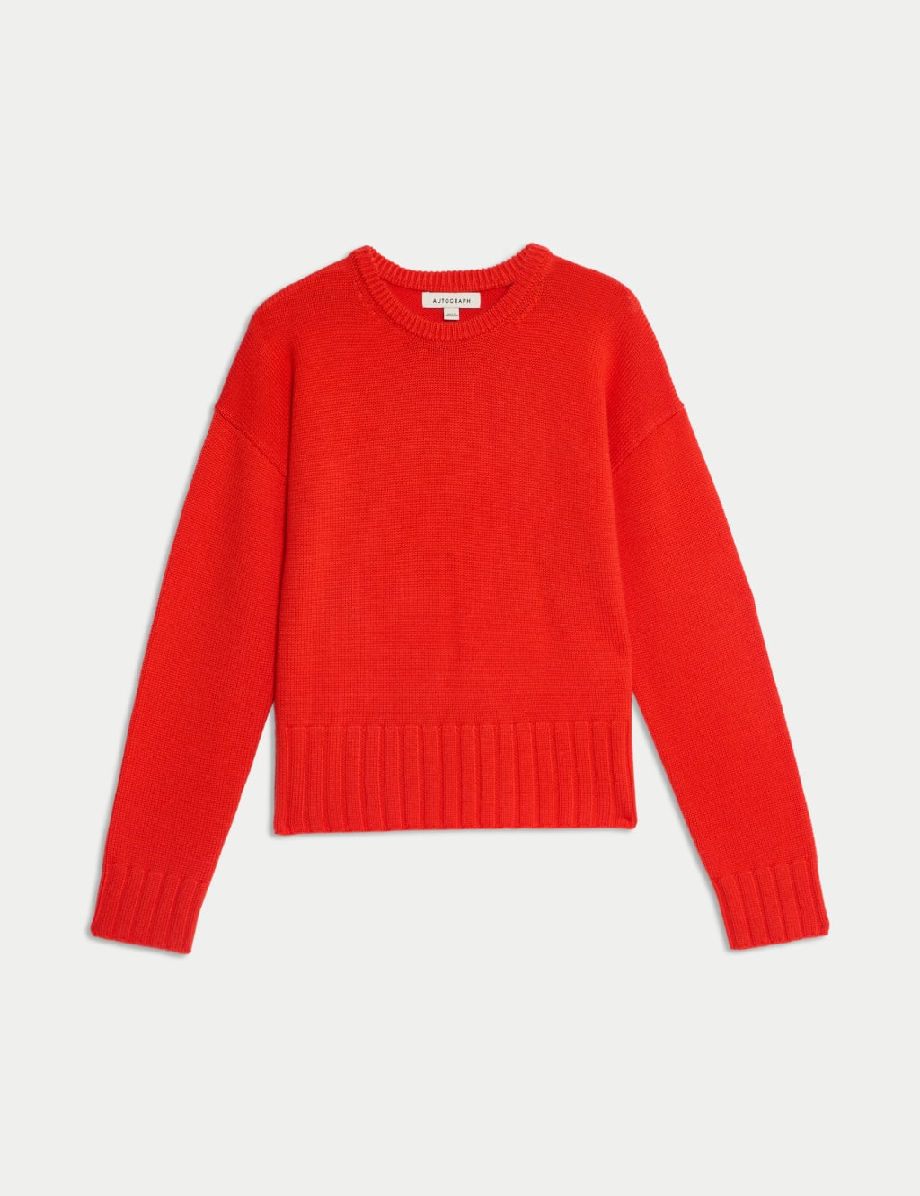 Pure Merino Wool Ribbed Crew Neck Jumper 2 of 7