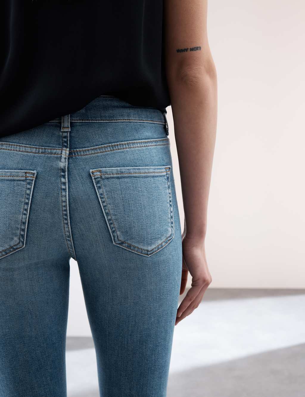 High Waisted Pintuck Skinny Jeans with Lyocell 5 of 6