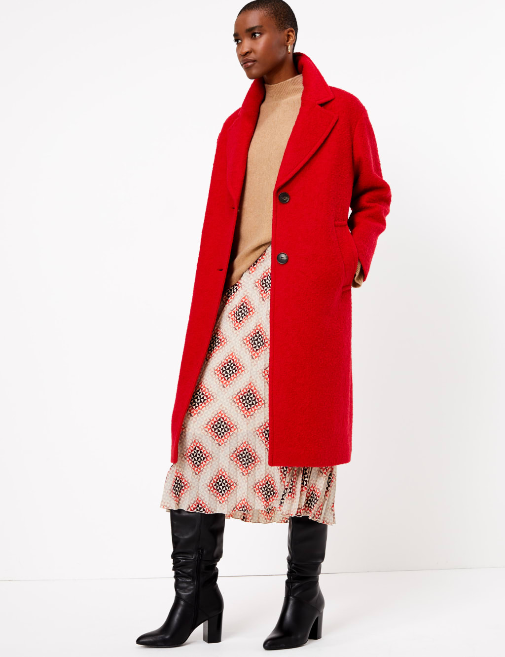 Printed Fit & Flare Midi Skirt 1 of 6