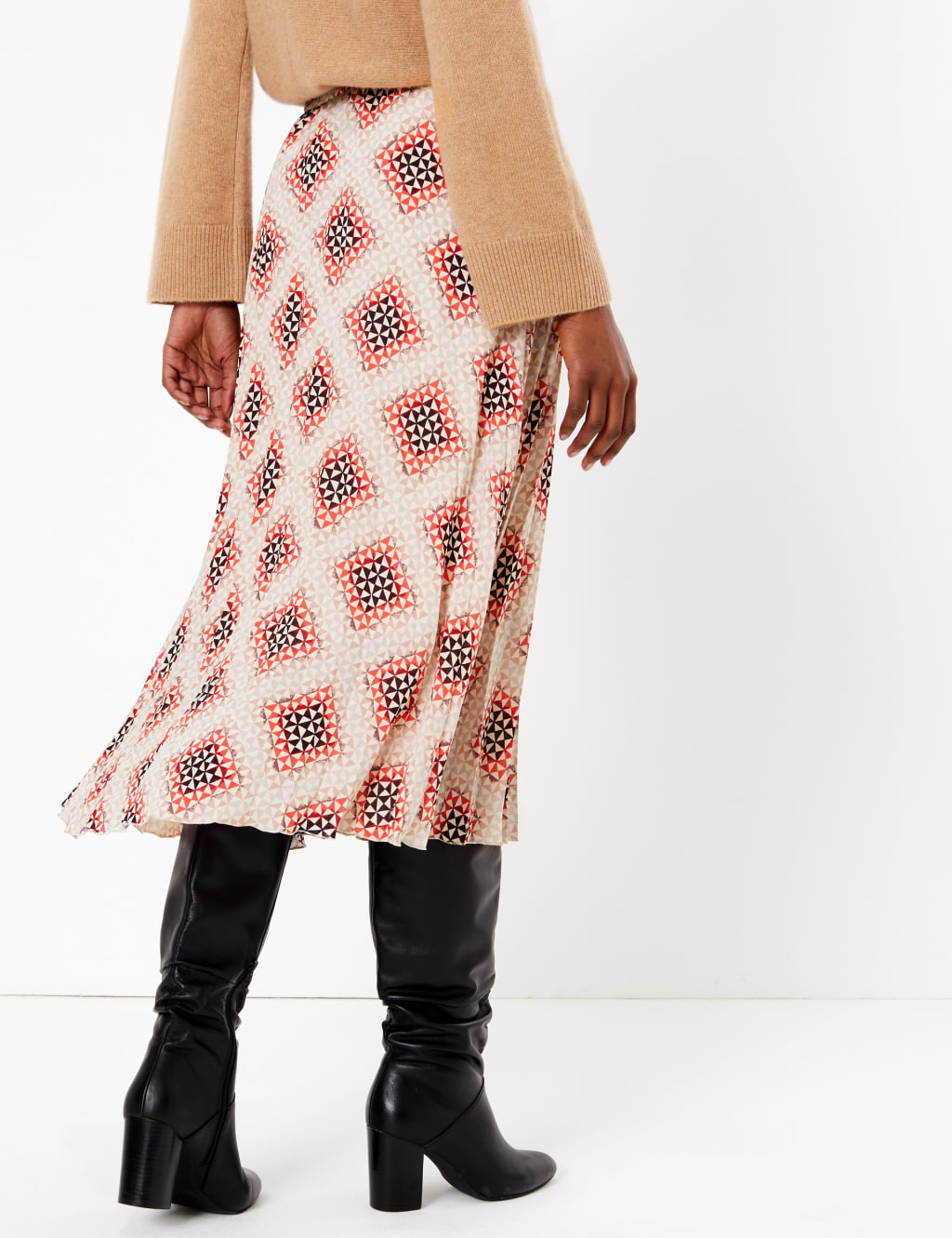Printed Fit & Flare Midi Skirt 4 of 6