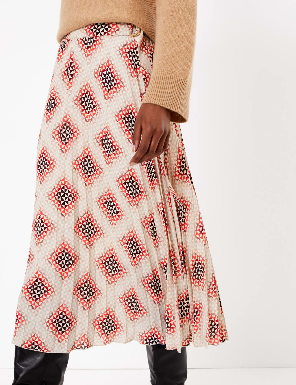 Printed Fit & Flare Midi Skirt 5 of 6