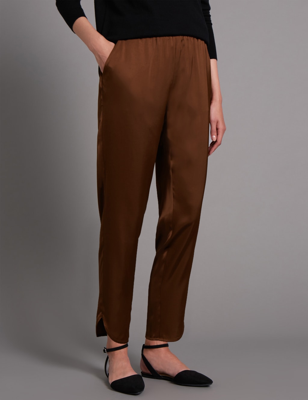 Satin Tapered Leg Trousers 1 of 4