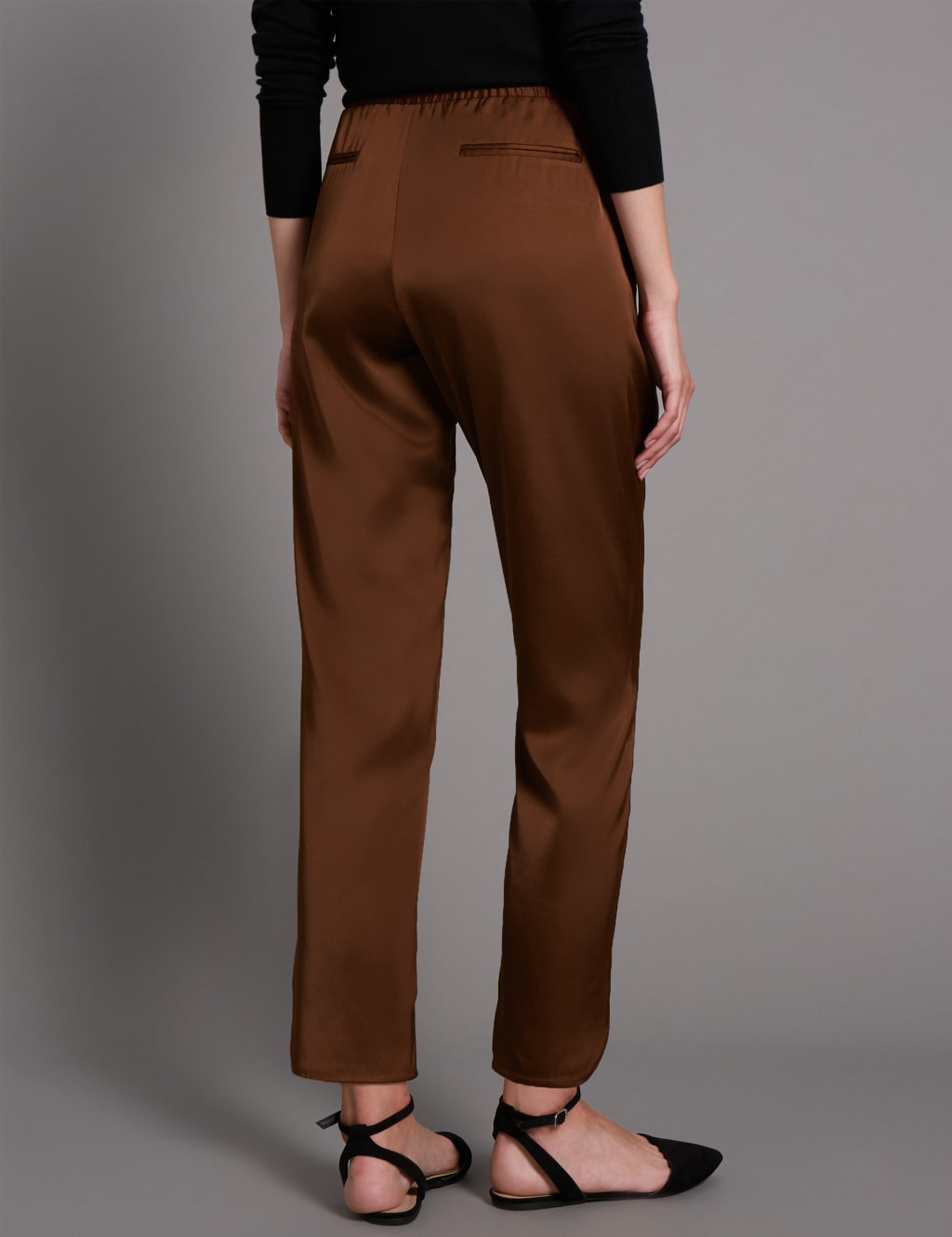 Satin Tapered Leg Trousers 3 of 4