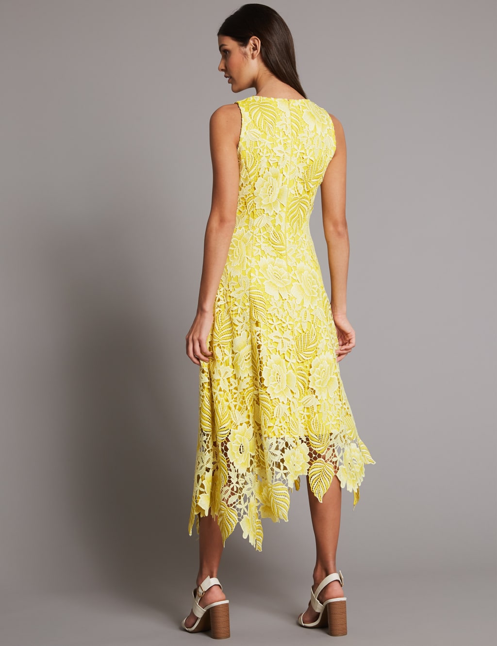 Floral Lace Asymmetric Midi Dress 4 of 6