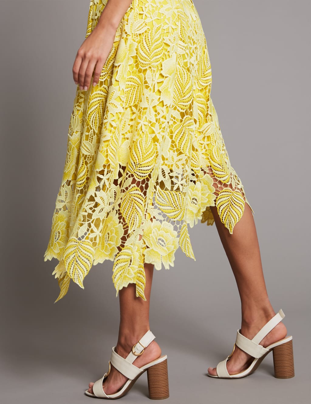 Floral Lace Asymmetric Midi Dress 5 of 6