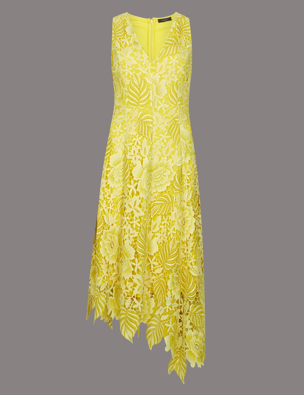Floral Lace Asymmetric Midi Dress 2 of 6