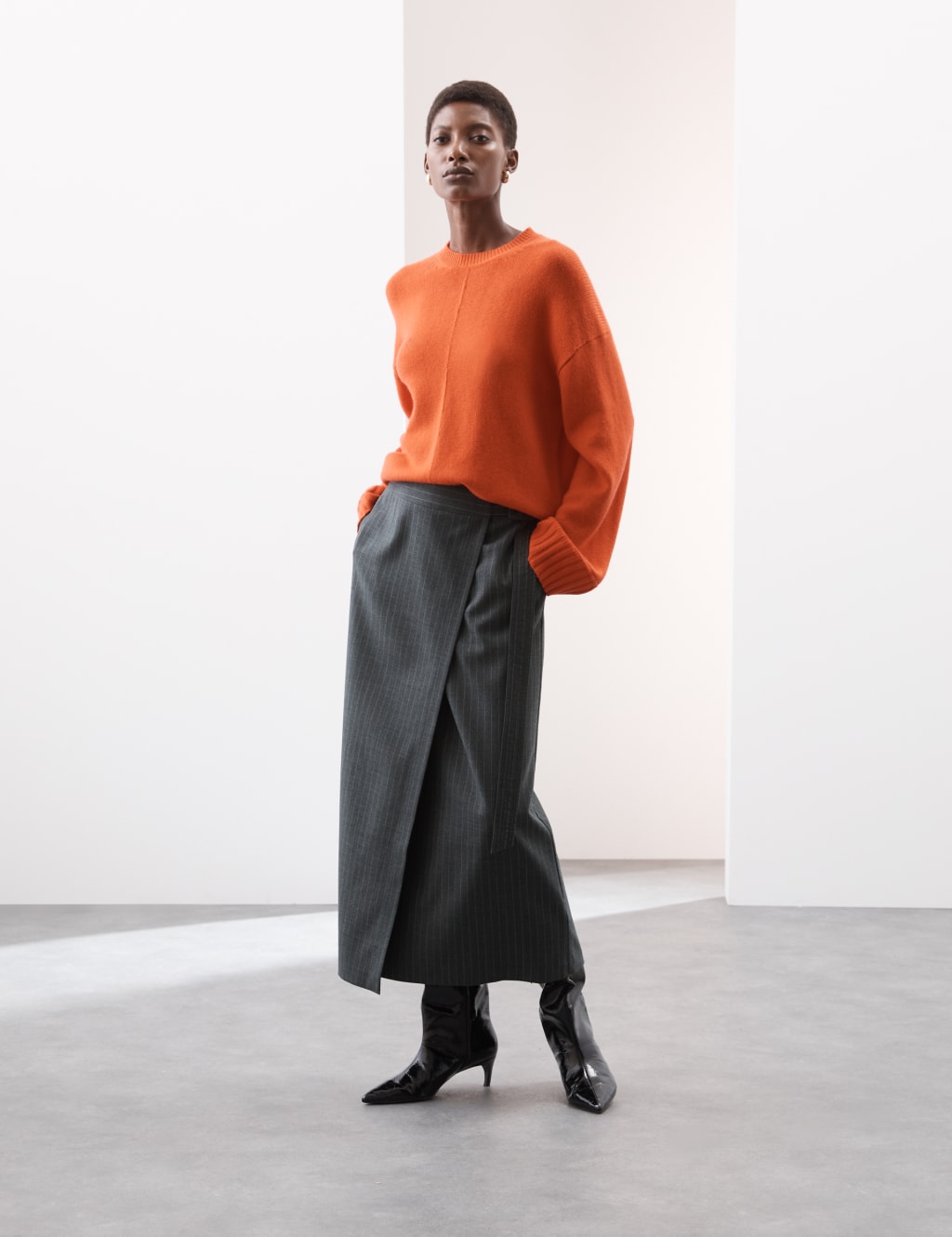 Wool wrap maxi skirt hot sale