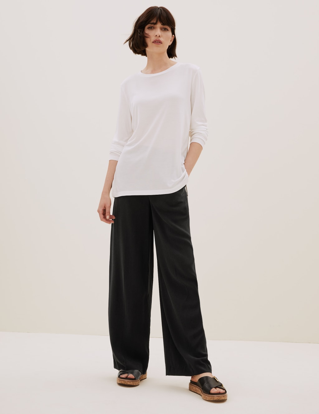 Cupro Wide Leg Trousers 1 of 5
