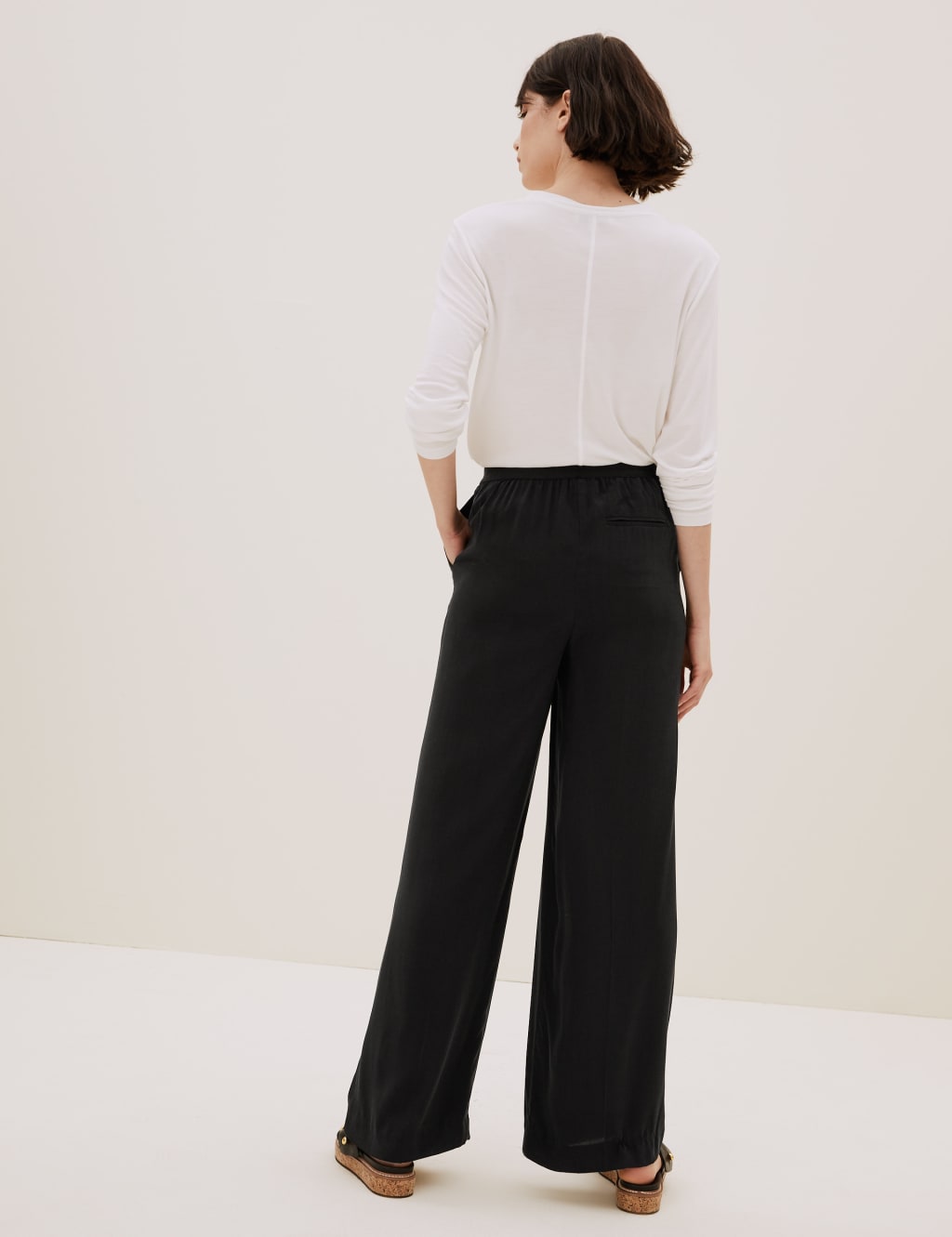 Cupro wide leg trousers store