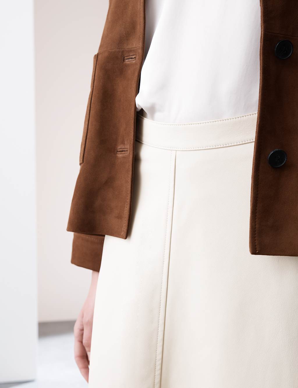 Leather Midi A-Line Skirt 4 of 6
