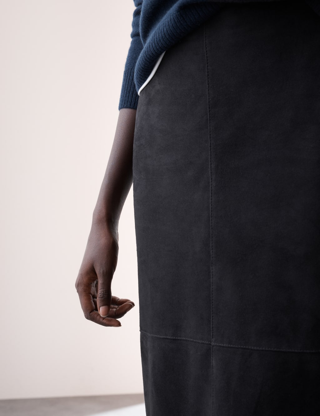 Suede Midi A-Line Skirt 4 of 7