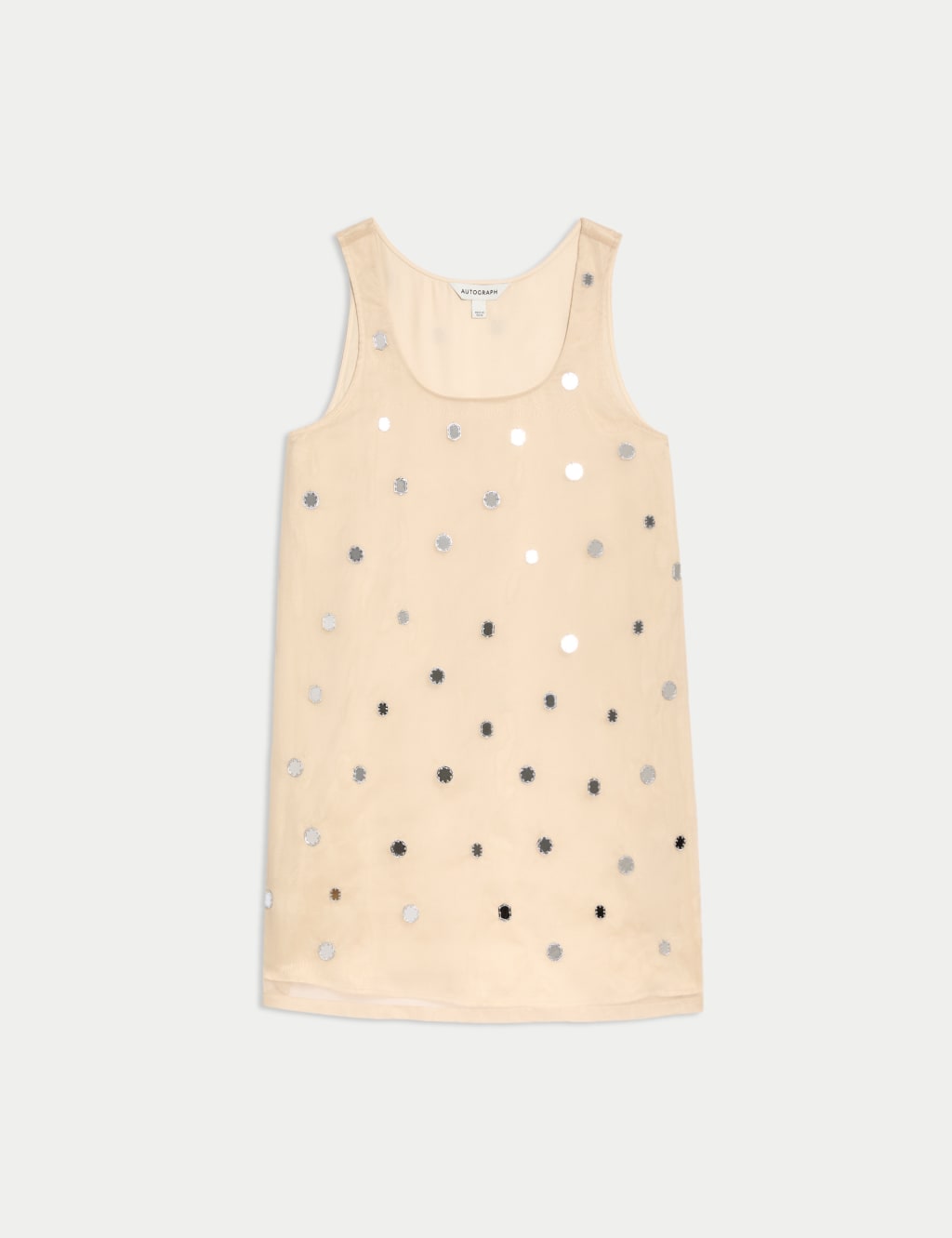 Mirror Embellished Sleeveless Longline Top 2 of 7
