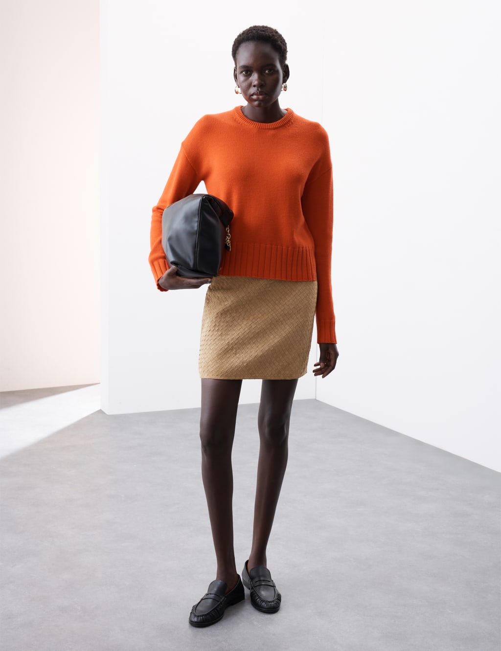 Suede Textured Mini A-Line Skirt 4 of 7