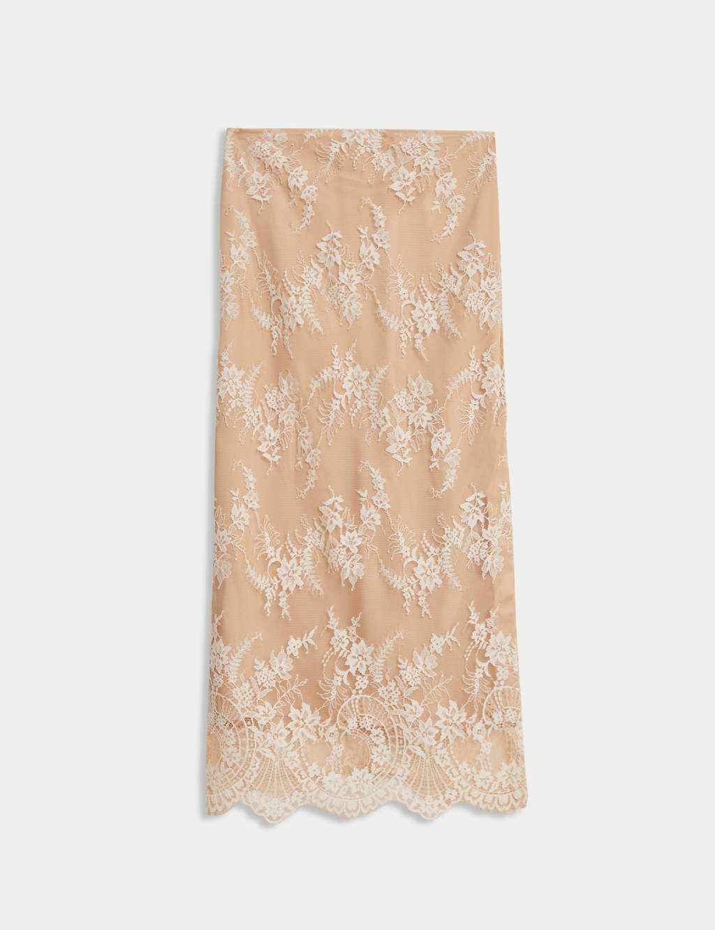 Lace Side Split Midi A-Line Skirt 2 of 5