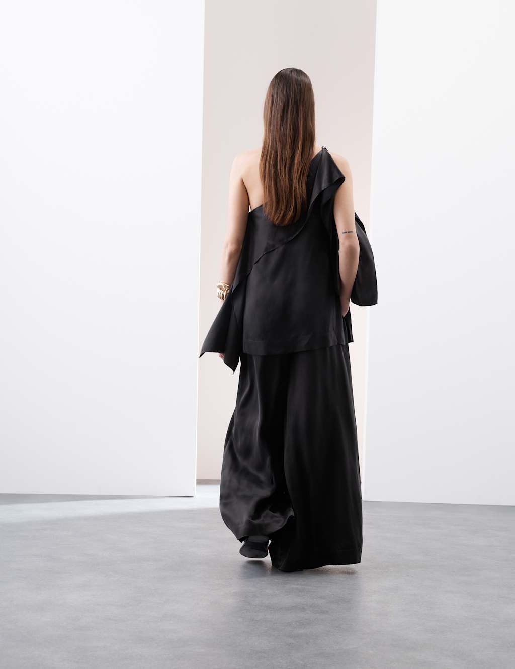 Cupro Rich Wide Leg Palazzo Trousers 5 of 7