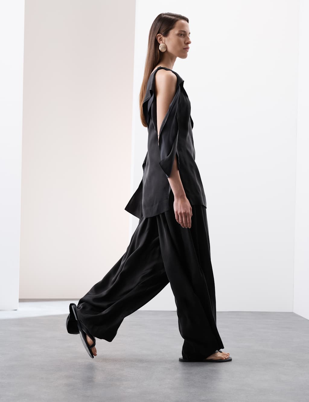Cupro Rich Wide Leg Palazzo Trousers 7 of 7