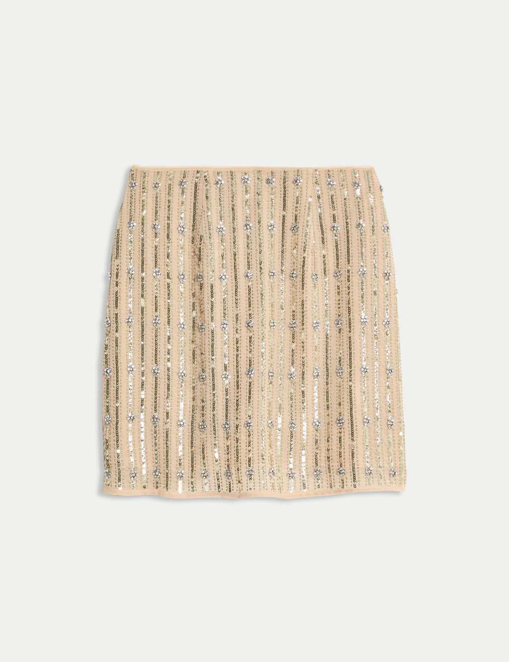 Floral Sequin Embellished Mini Slip Skirt 2 of 6