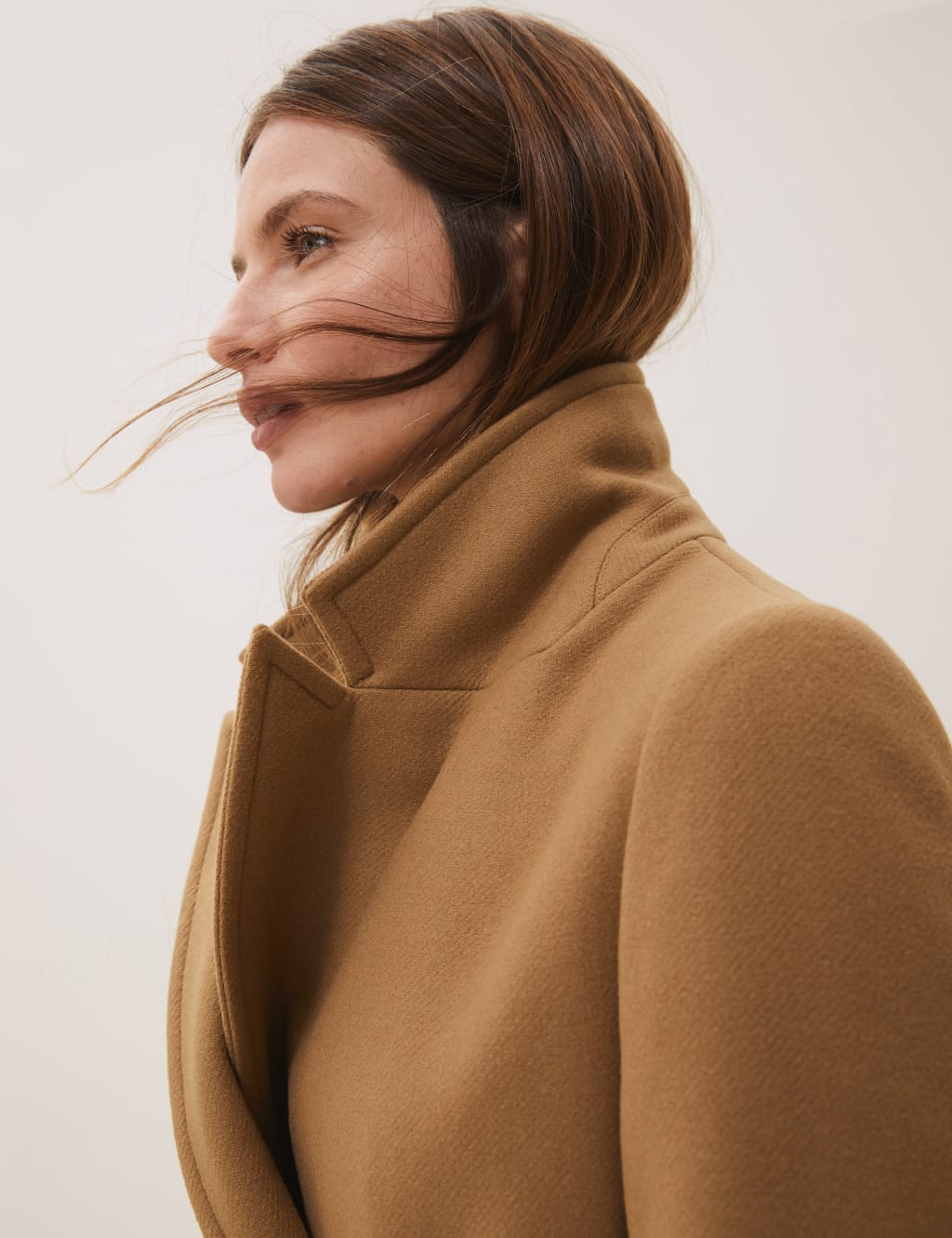 Wool Longline Wrap Coat with Cashmere Autograph M S