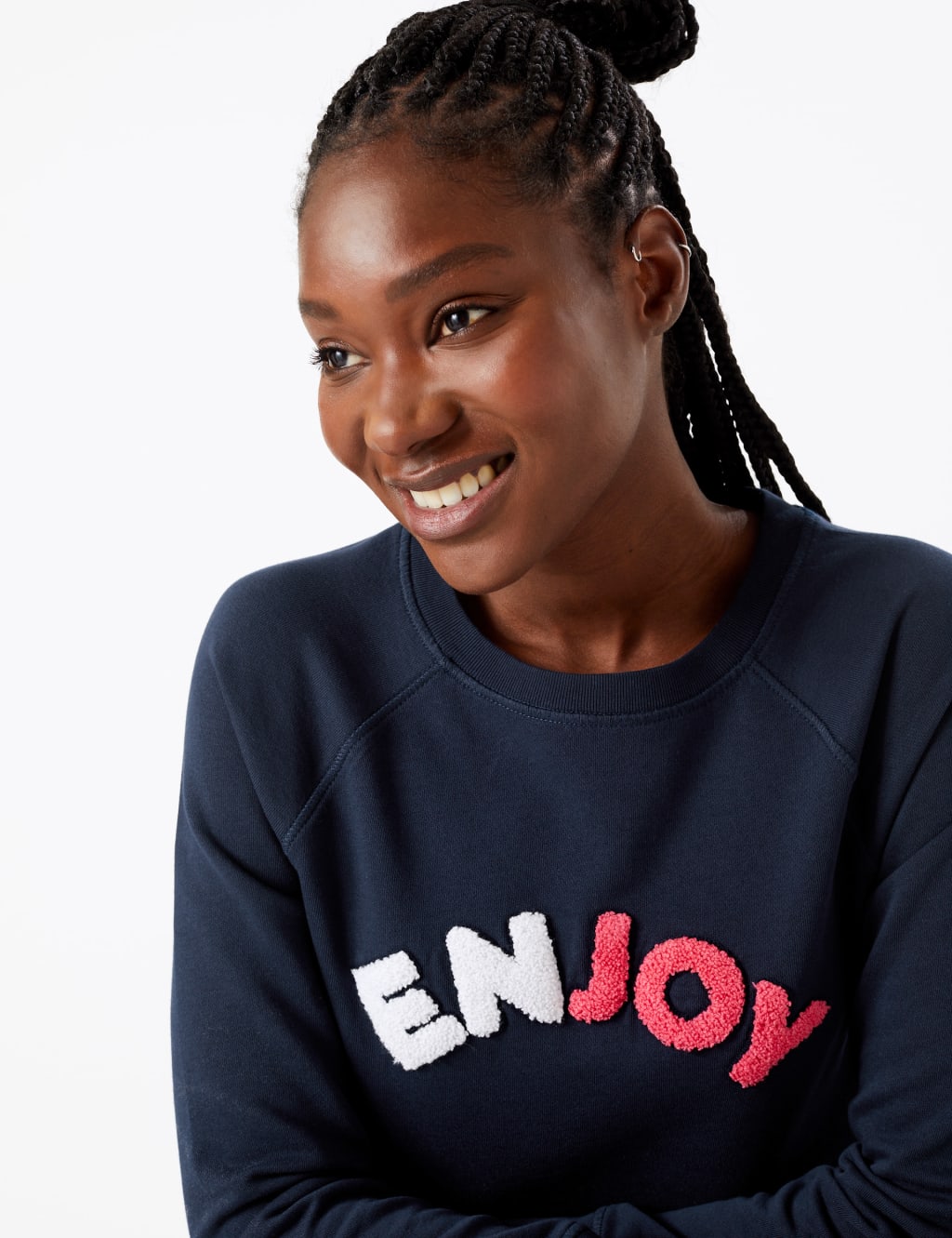 Pure Cotton Enjoy Slogan Sweatshirt 1 of 6