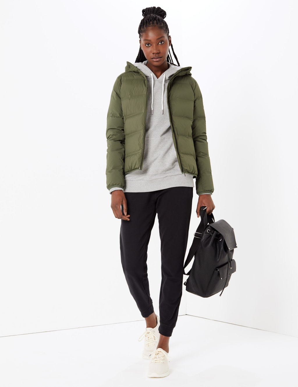 Feather hooded coat discount