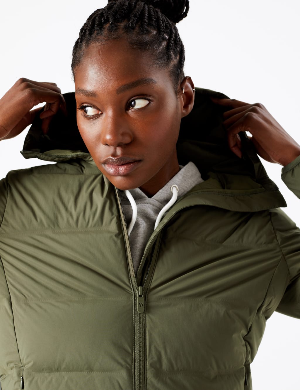 Heatseal Down Feather Hooded Jacket GOODMOVE M S