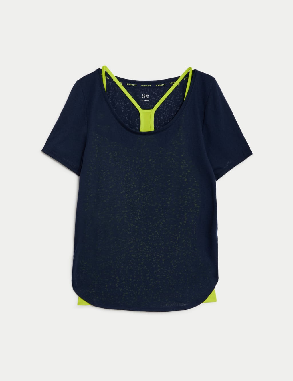 Scoop Neck Double Layer Strappy T-Shirt 2 of 7