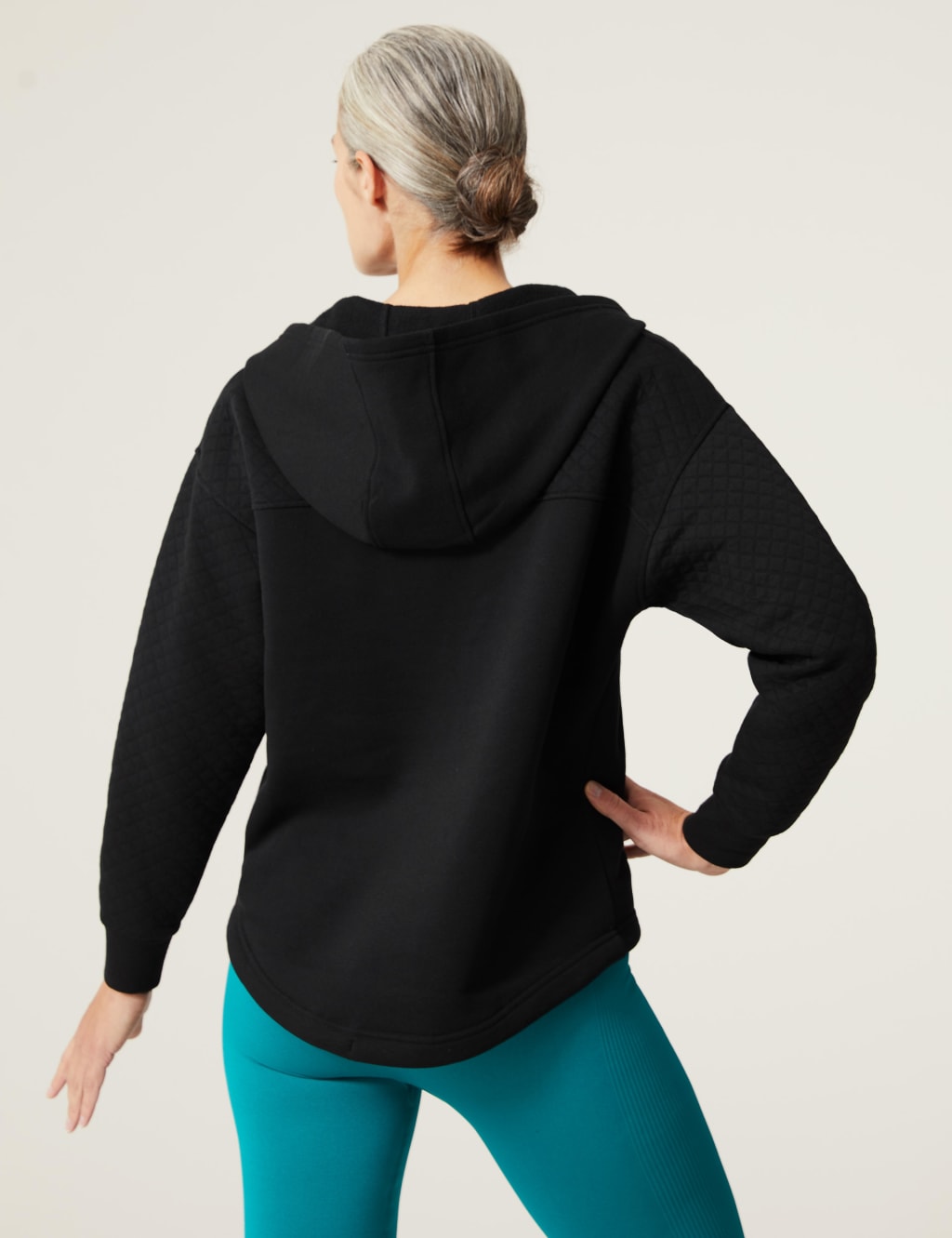 Cotton Rich Quilted Half Zip Hoodie 4 of 6