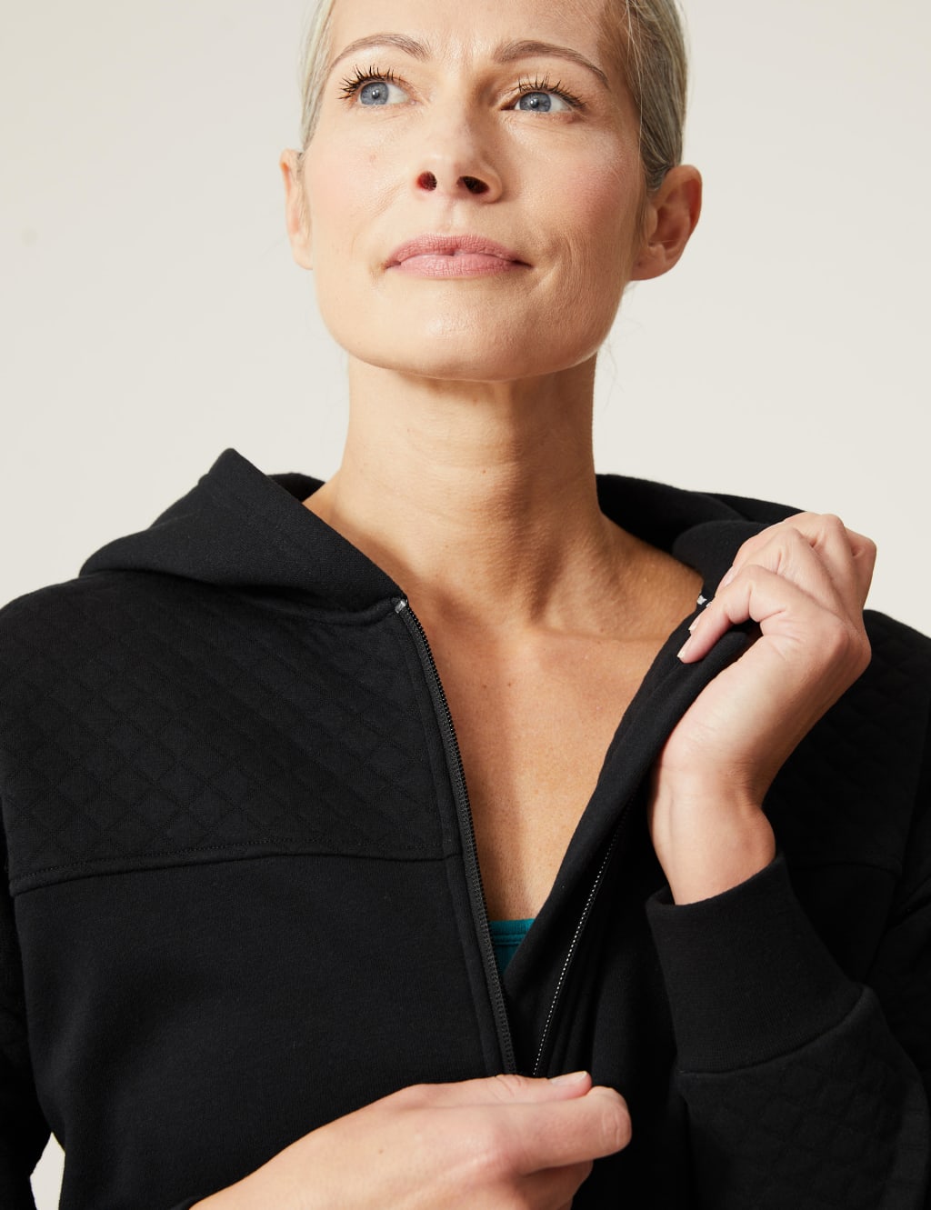 Cotton Rich Quilted Half Zip Hoodie 5 of 6