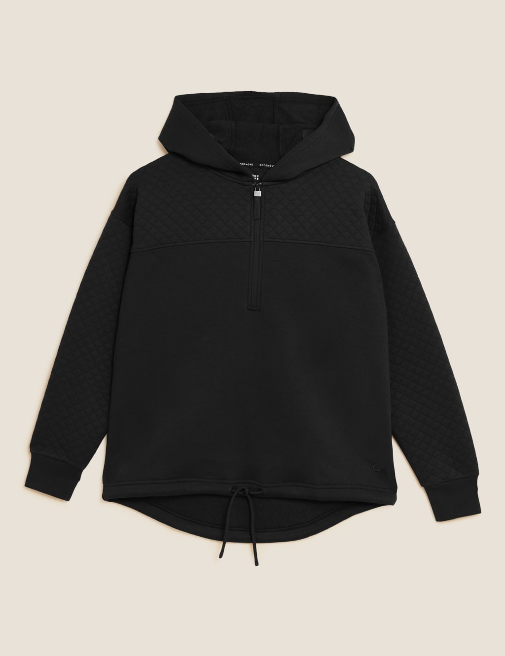 Cotton Rich Quilted Half Zip Hoodie Goodmove M S
