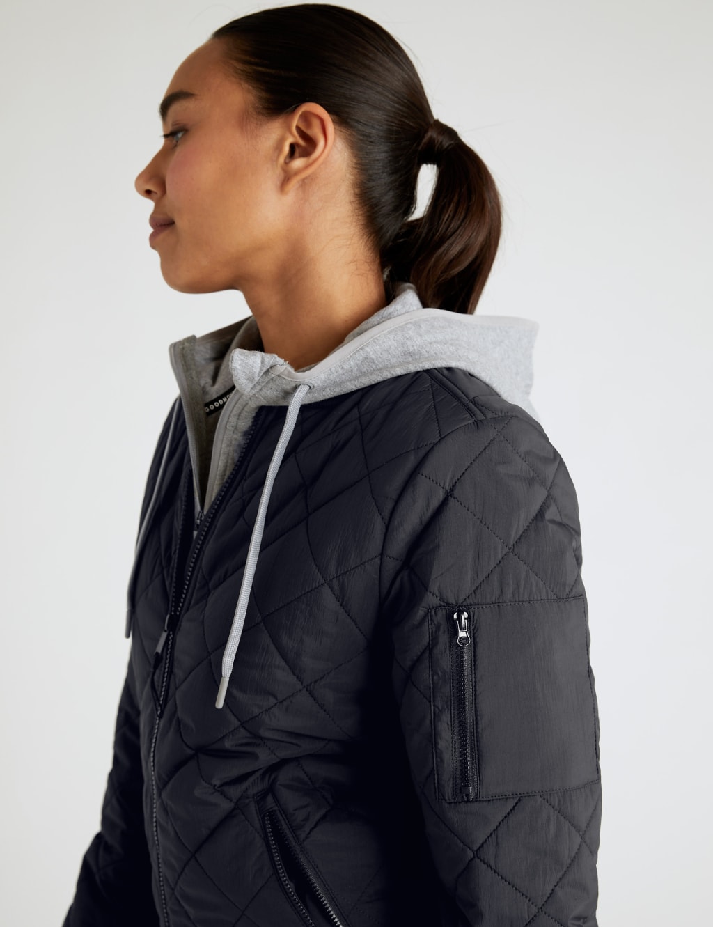 Quilted Borg Lined Bomber Jacket 1 of 6