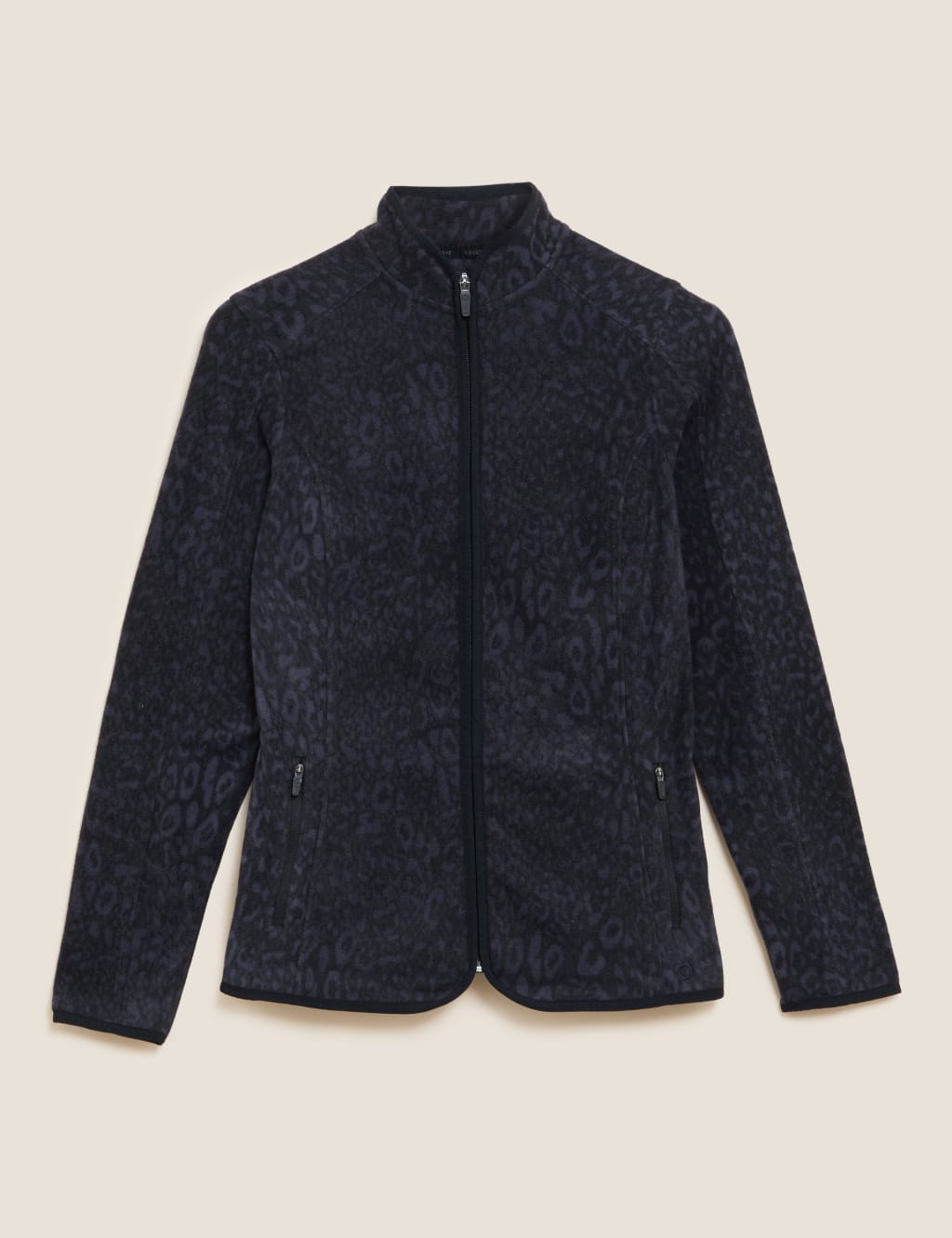 Printed Funnel Neck Fleece Jacket Goodmove M S