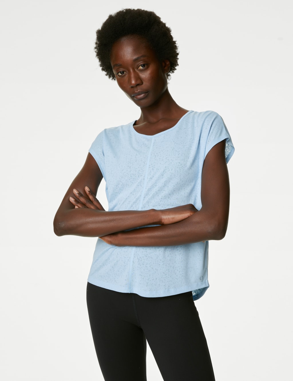 Scoop Neck Twist Back Yoga T-Shirt 1 of 6