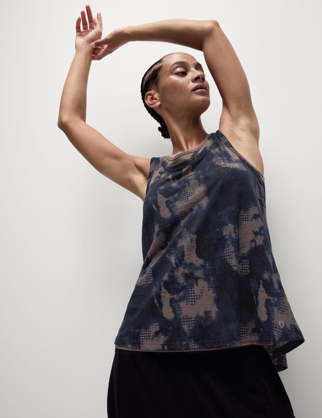Printed Double Layer Relaxed Yoga Vest Top Goodmove M S