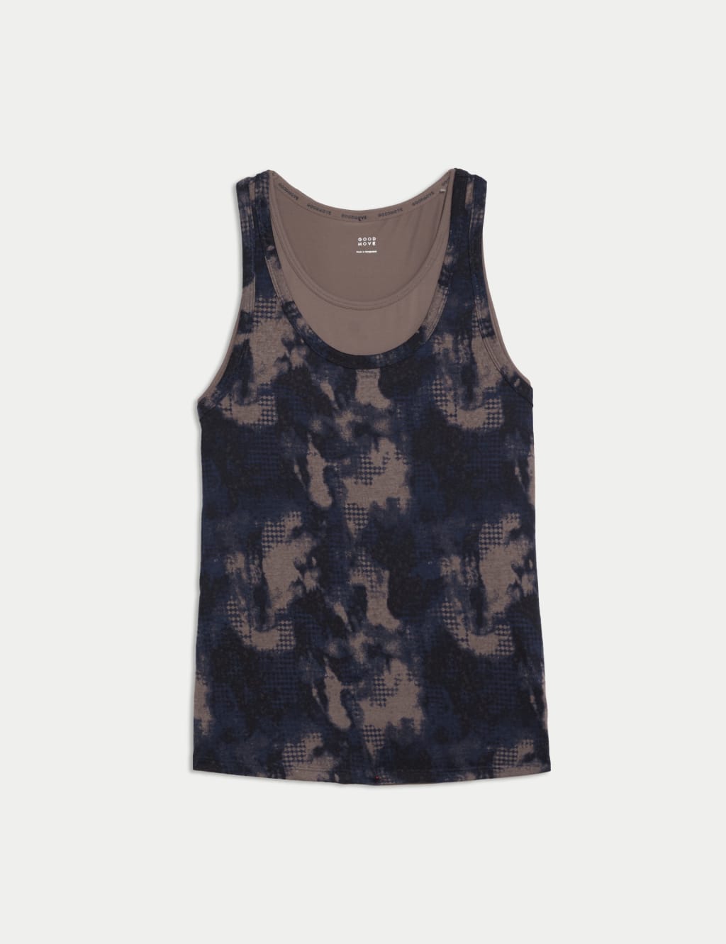 Printed Double Layer Relaxed Yoga Vest Top Goodmove M S