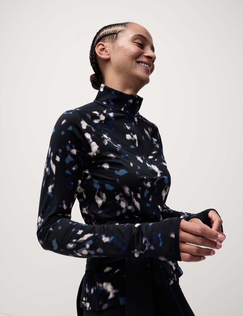 Ultraheat Printed Half Zip Running Top