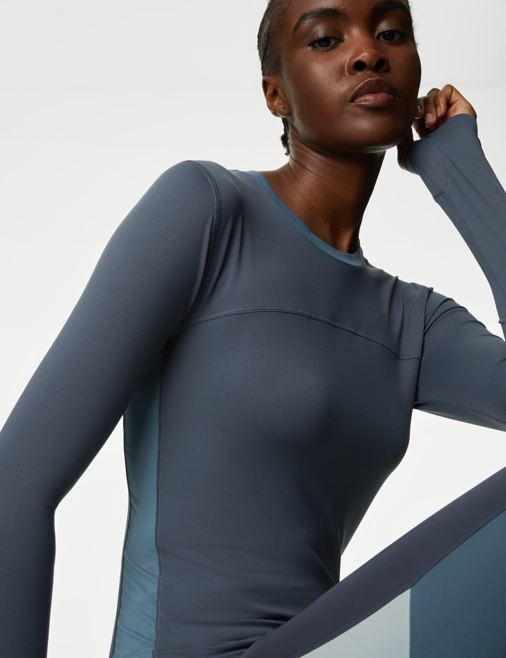 Colour Block Scoop Neck Mesh Back Top | Goodmove | M&S