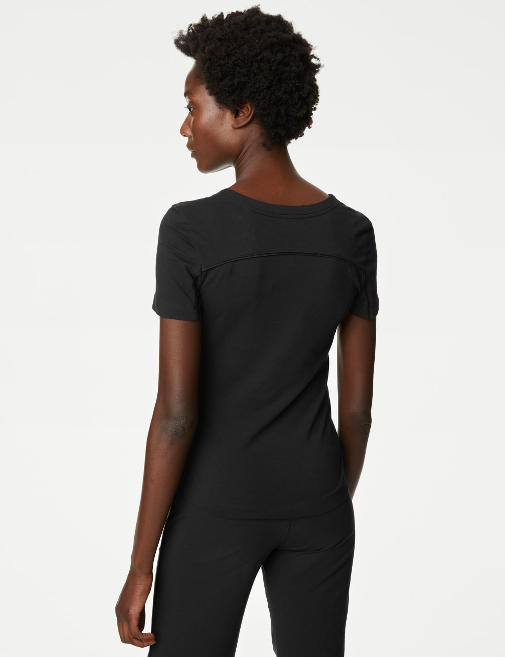 Cotton Rich Scoop Neck T Shirt Goodmove M S