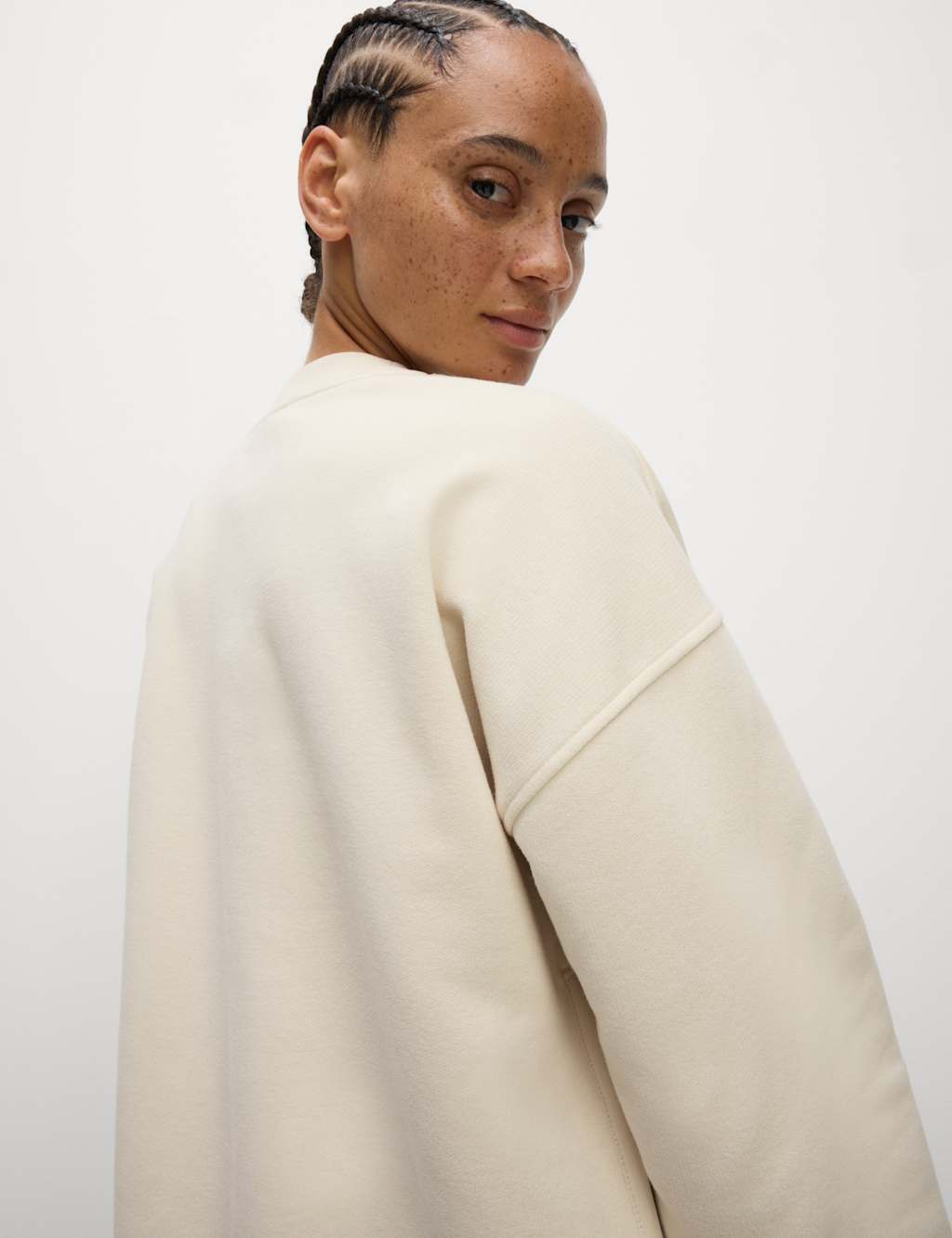 Cotton Rich Mesh Panel Relaxed Sweatshirt 2 of 7