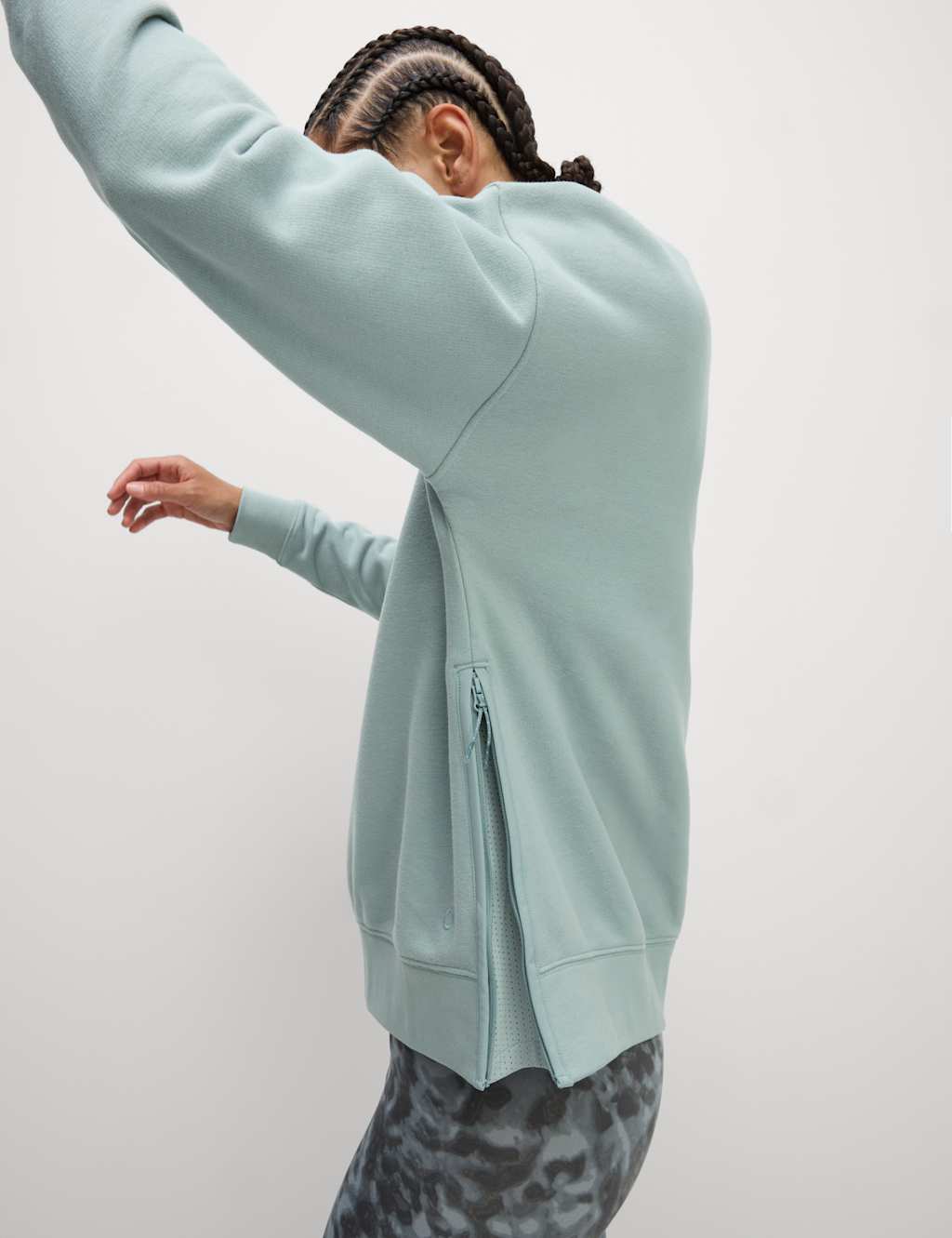 Cotton Rich Mesh Panel Relaxed Sweatshirt 4 of 8