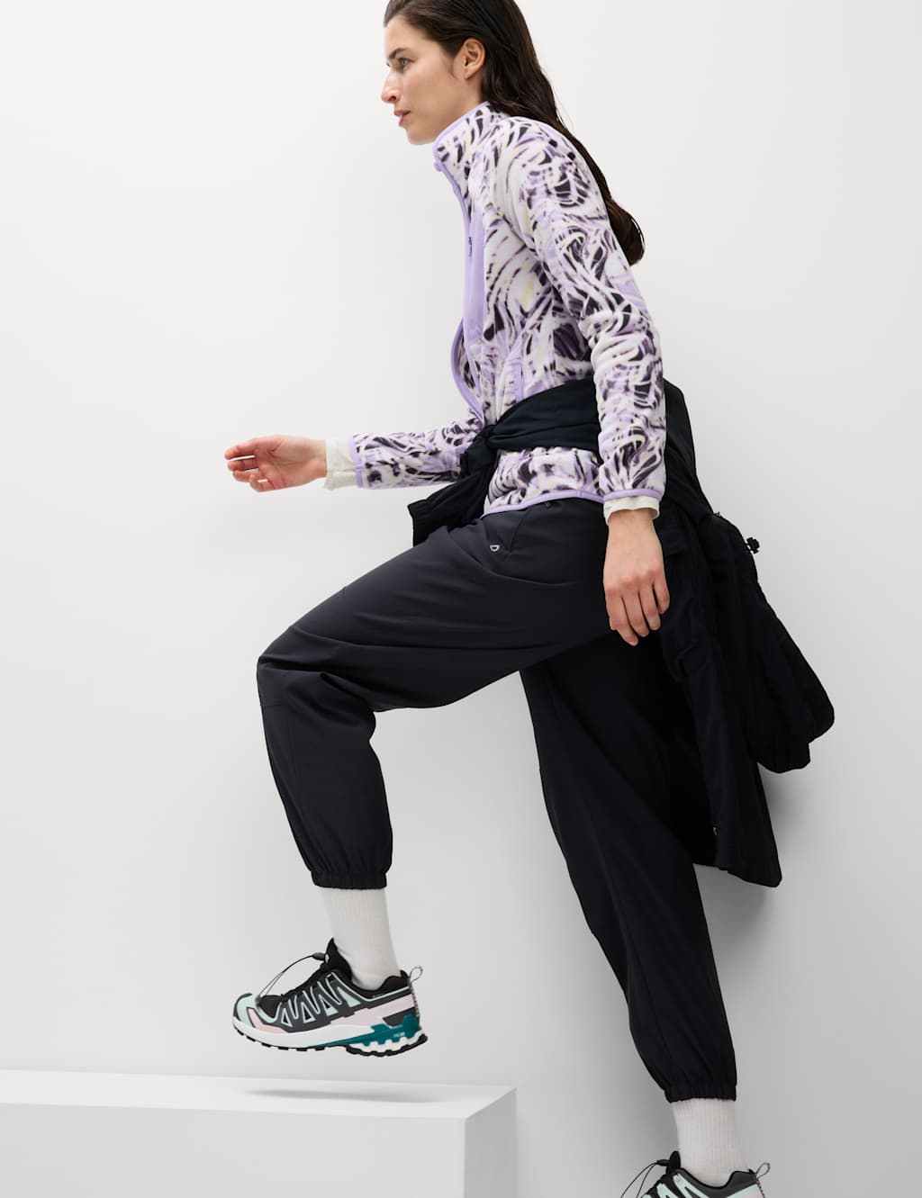 Thermal Printed Zip Up Funnel Neck Fleece 5 of 5