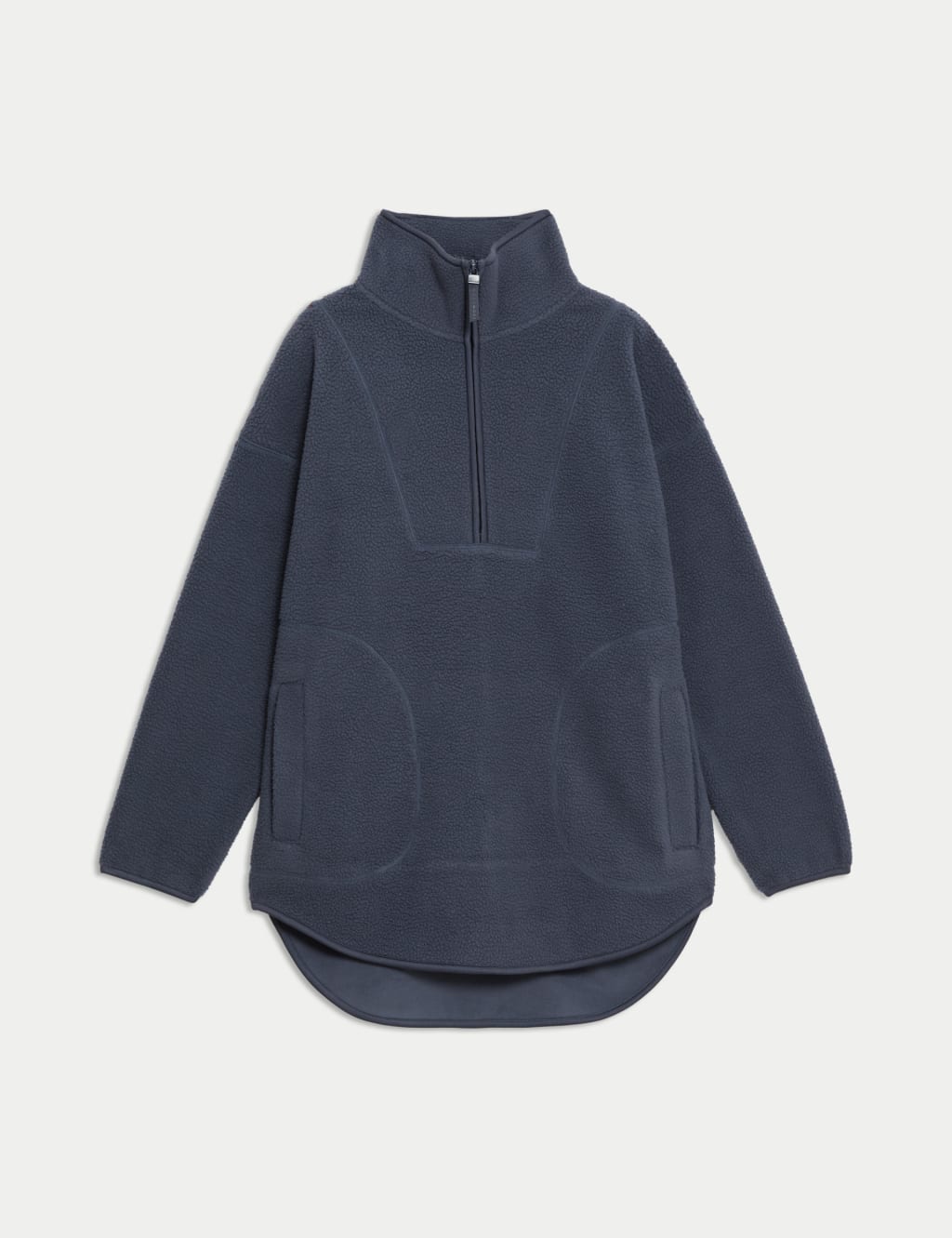 Borg Half Zip Longline Fleece Jacket