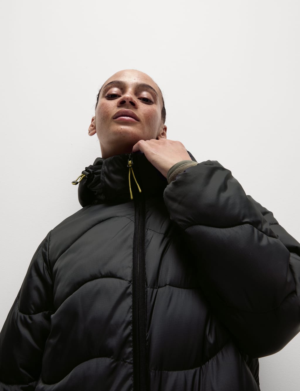 Black longline puffer coat shop