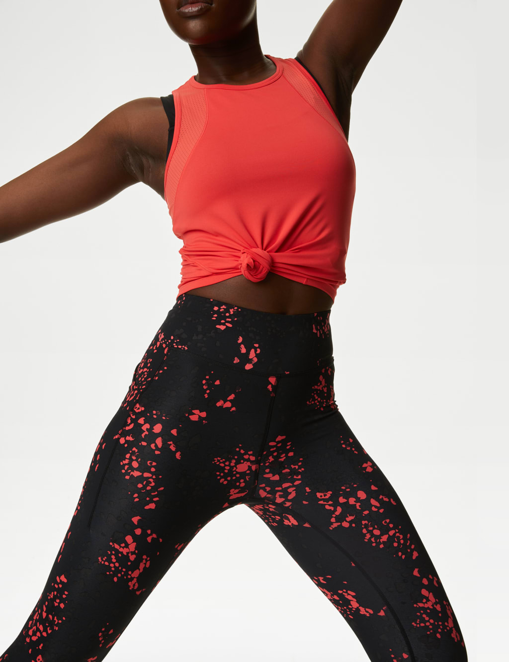 Go Train High Waisted Cropped Gym Leggings Goodmove M S