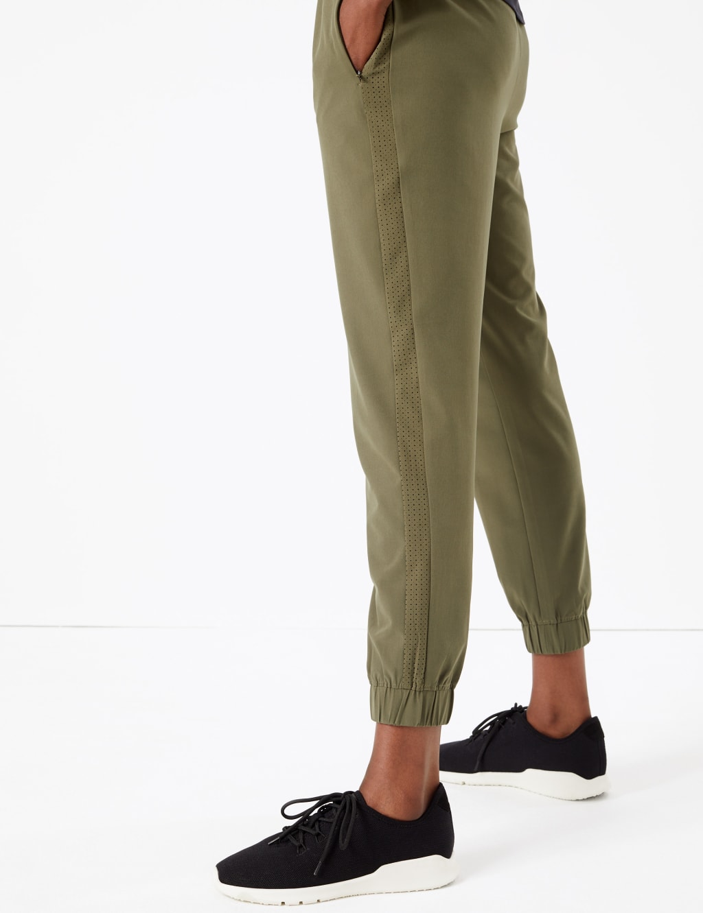Woven Mesh Panelled Cuffed Joggers 8 of 8