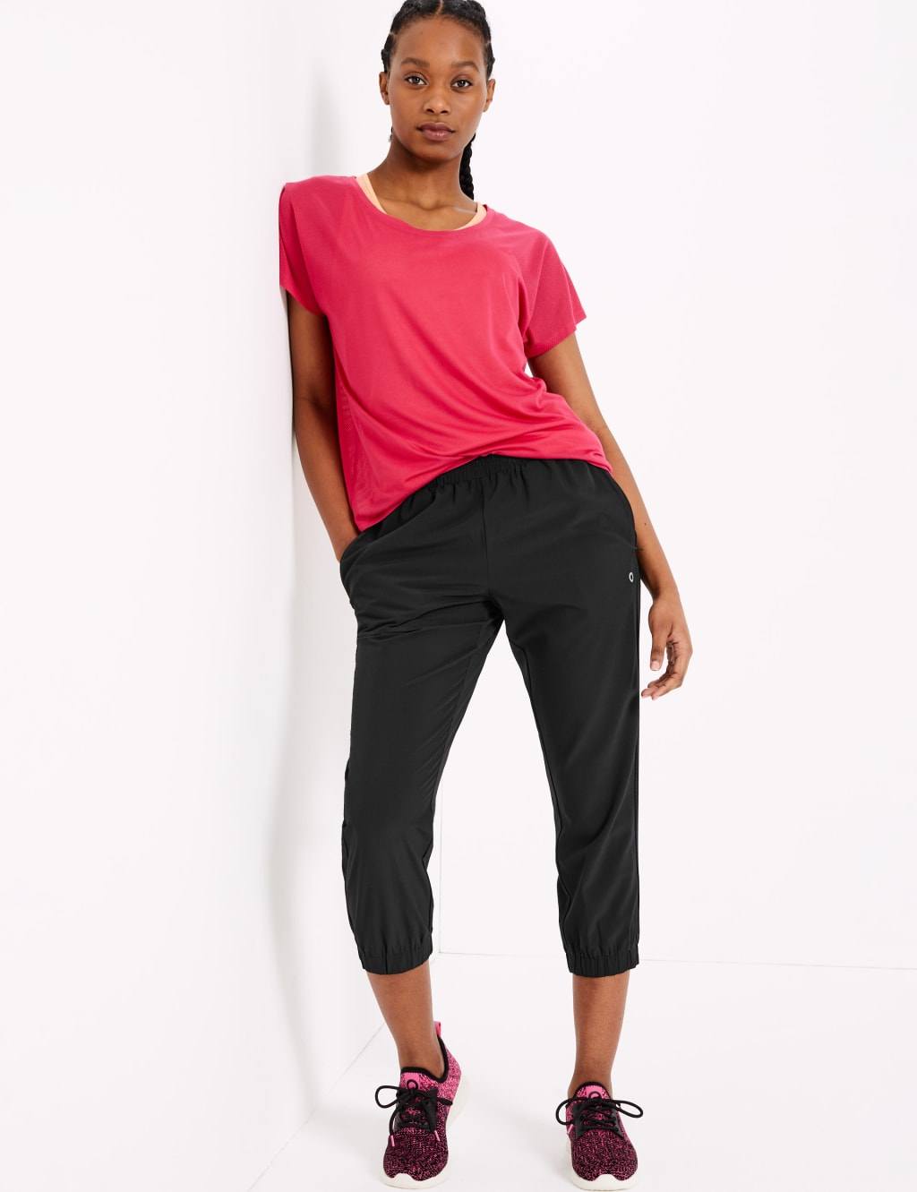 Woven Cropped Joggers Goodmove M S