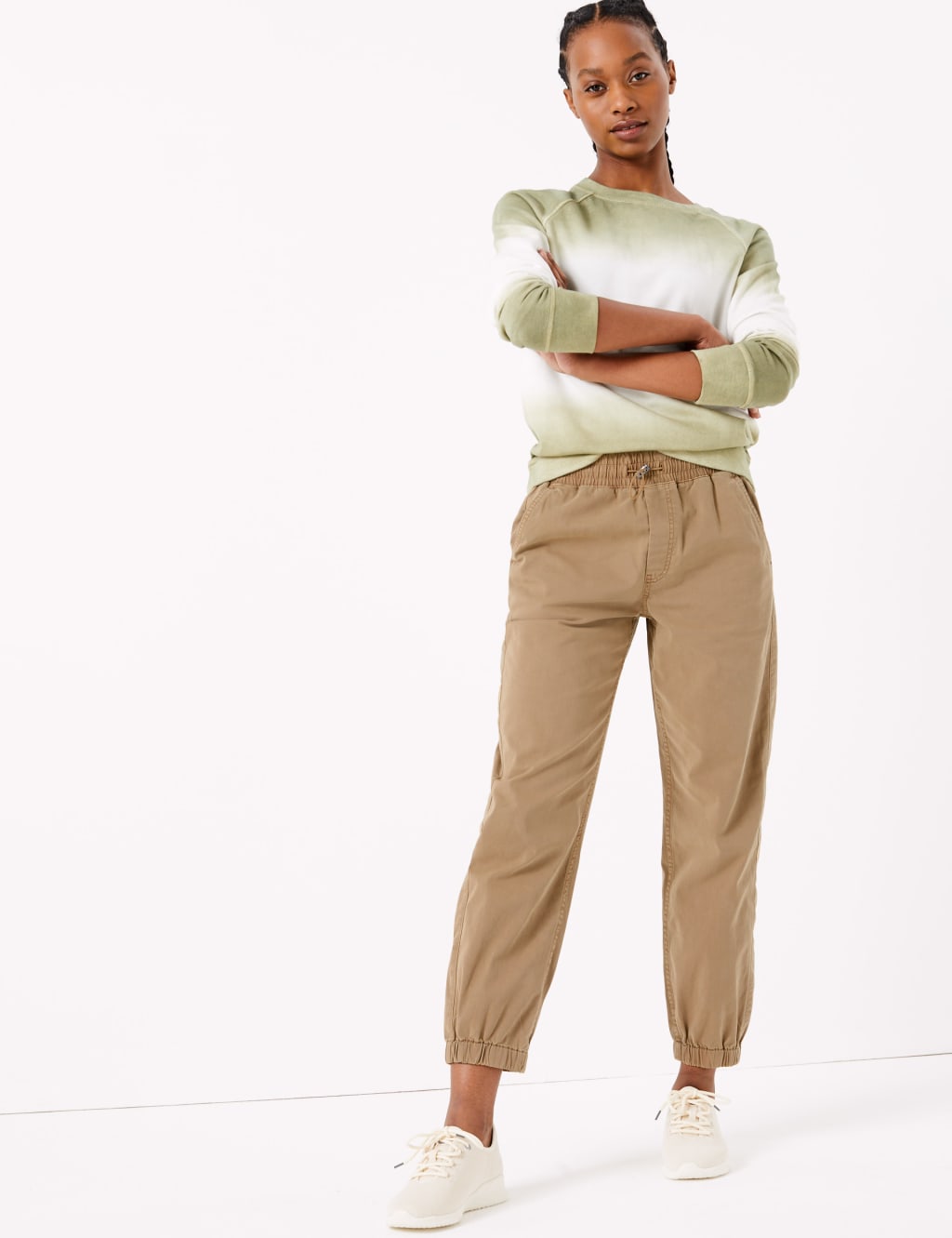 Straight leg cotton trousers online