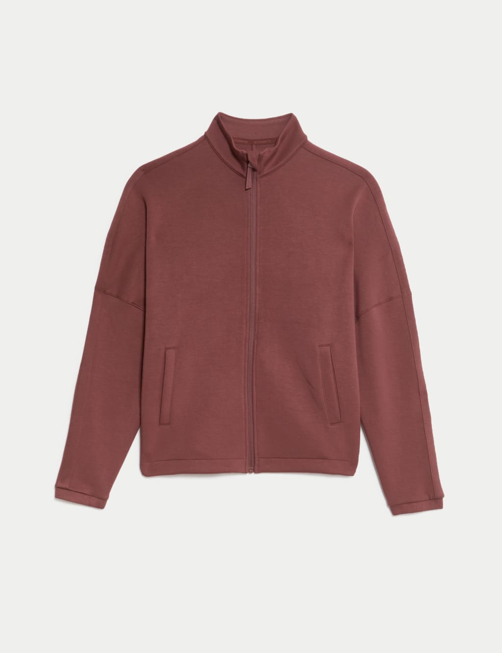 Funnel Neck Relaxed Zip Up Bomber Jacket 2 of 7