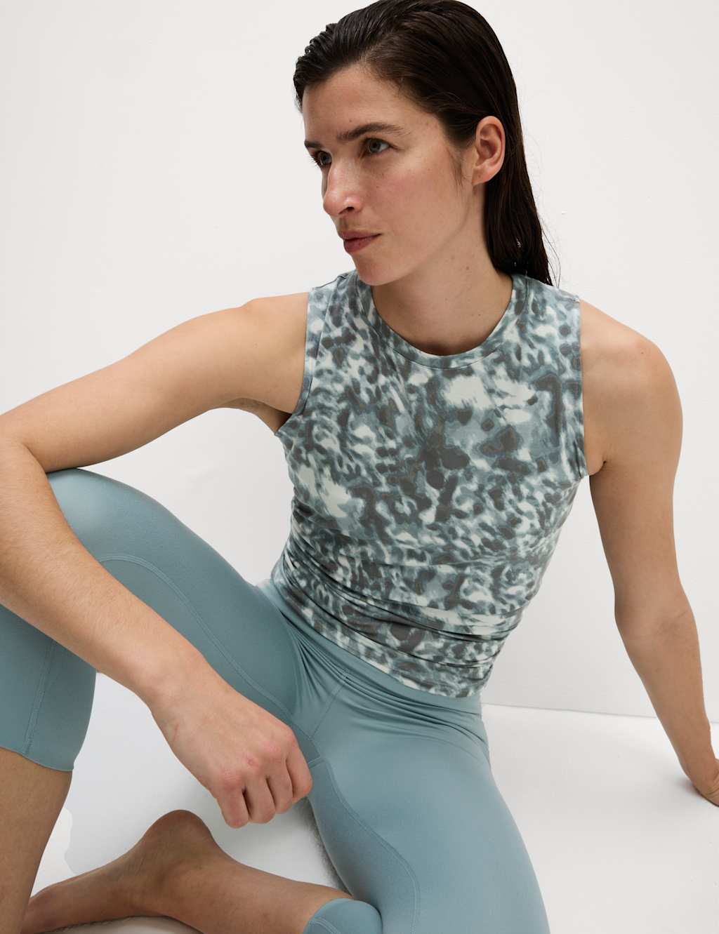Modal Blend Printed Tie Back Relaxed Vest Top 3 of 6
